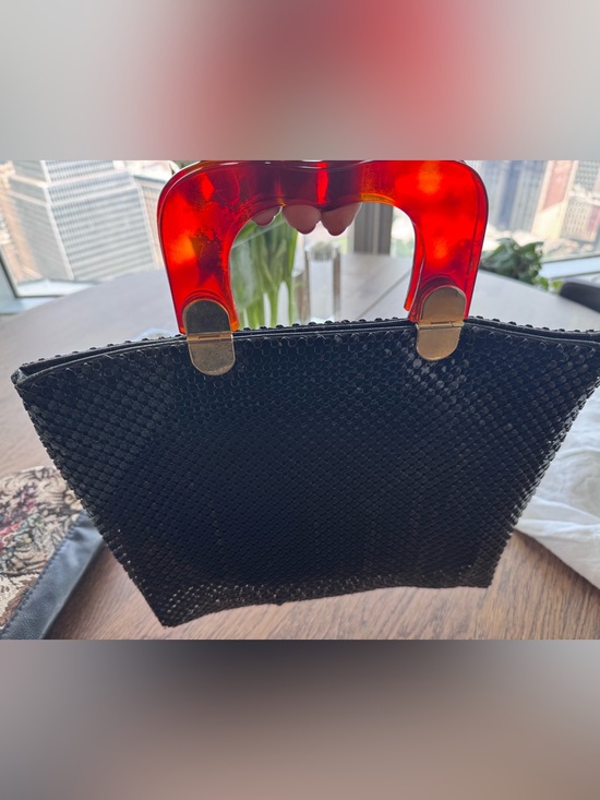 Handbags - VINTAGE “Whiting & Davis” Black Metal Mesh Handbag